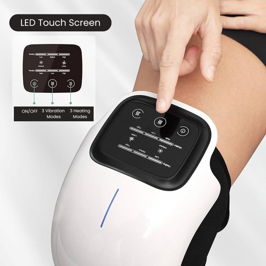 Masajeador de rodillas con vibración y calor con luz láser